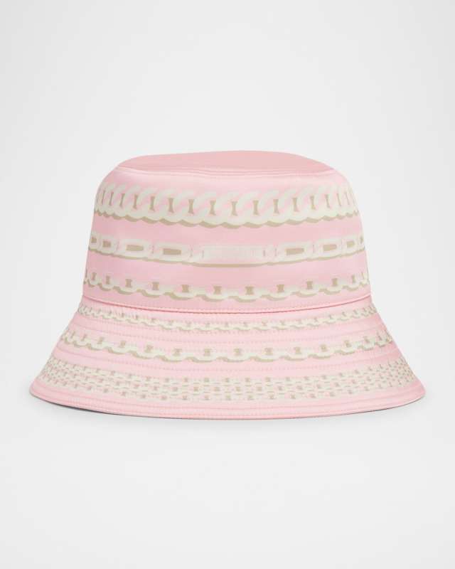 Chain-Trim Twill Bucket Hat